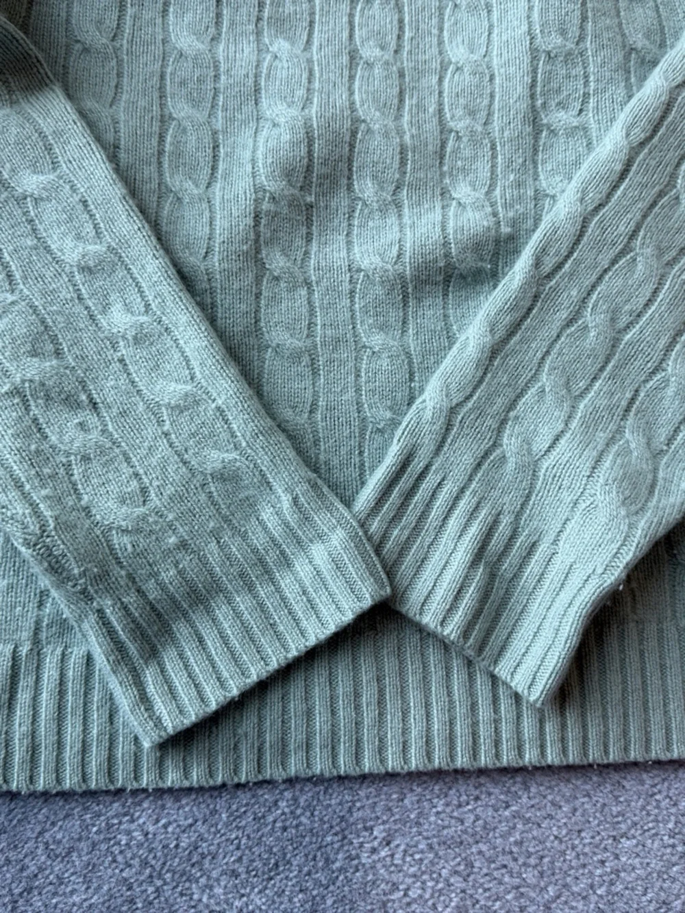LESET Cable Knit Crewneck Sweater - Seafoam Green - Picture 4 of 4